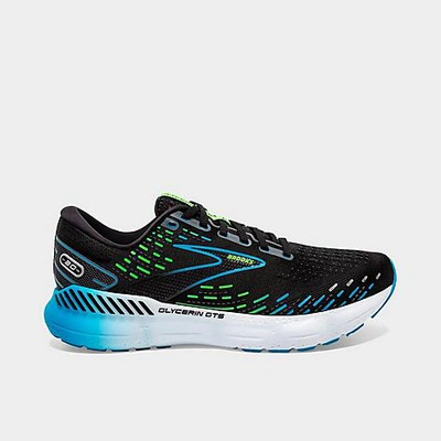 Brooks Men's Glycerin 20 Running Shoes - D/medium Width In Black/hawaiian Ocean/green