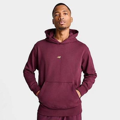 New Balance Men's Athletics Remastered Graphic French Terry Hoodie Size Large 100% Cotton In Burgundy