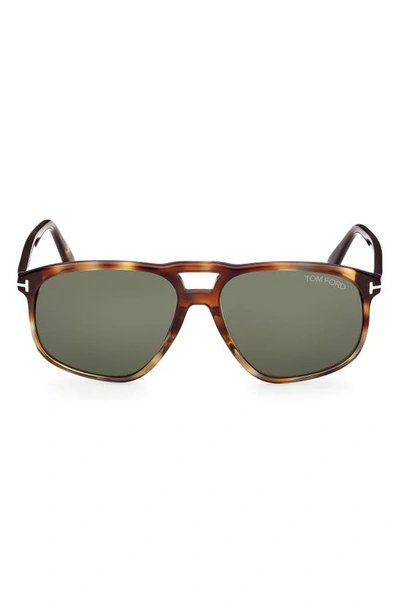 Tom Ford 58mm Navigator Sunglasses In Multi