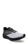 Brooks Women's Launch 10 Running Sneakers From Finish Line In Black/ White/ Violet