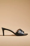 By Anthropologie Open-toe Leather Kitten Heels In Black