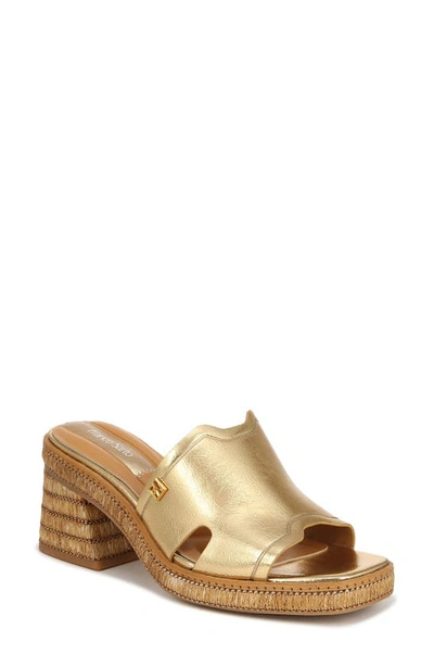 Franco Sarto Florence Wedge Slide Sandal In Gold Faux Leather