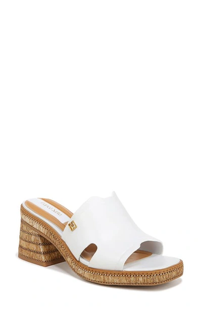 Franco Sarto Florence Wedge Slide Sandal In White Leather