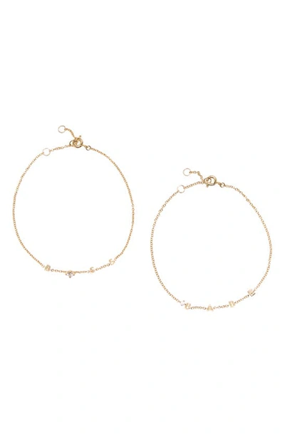 Ajoa Boss Babe Set Of Two Bracelets In Gold