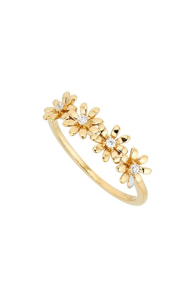 Ajoa Game On Daisy Cz Band Ring In Gold