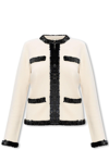 Tory Burch Kendra Sequin-embellished Cardigan In Crema