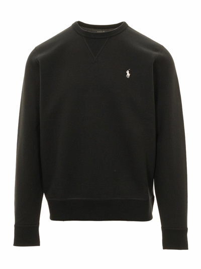 Ralph Lauren Pony Embroidered Crewneck Sweatshirt In Polo Black