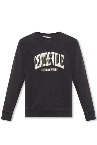 Etudes Studio Story Centre Ville Organic Cotton Sweatshirt In Black