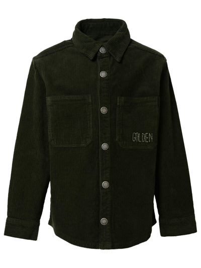 Golden Goose Kids Buttoned Long In Ivy Green