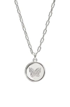 Ajoa Danya Butterfly Medallion Pendant Necklace In Rhodium