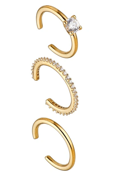 Ajoa Kindred Spirit Set Of 3 Ear Cuffs In Gold