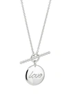 Ajoa Love Toggle Pendant Necklace In Rhodium
