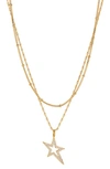 Ajoa Sparklers Star Cz Pendant Layered Necklace In Gold