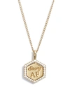 AJOA STRONG AF CUBIC ZIRCONIA PENDANT NECKLACE
