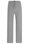 Hugo Boss Waffle Pajama Bottoms With Logo Embroidery In Grey
