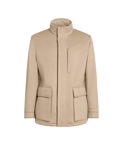 Zegna Elements Vetta Oasi Cashmere Over Jacket In Light Taupe