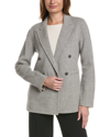 ELIE TAHARI ELIE TAHARI NOTCH COLLAR DOUBLE-BREASTED WOOL COAT