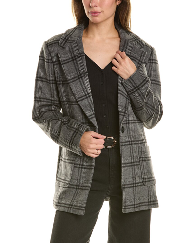 Bardot Checked Wool-blend Blazer In Grey