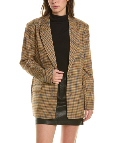 Bardot Tiliya Check Wool-blend Blazer In Brown