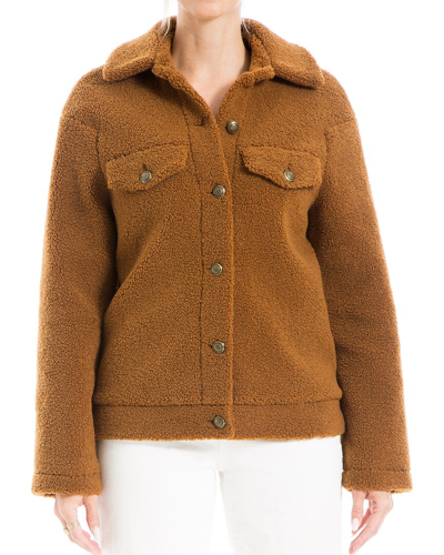 Max Studio Faux Fur Jacket In Brown