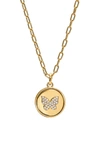 Ajoa Danya Butterfly Medallion Pendant Necklace In Gold