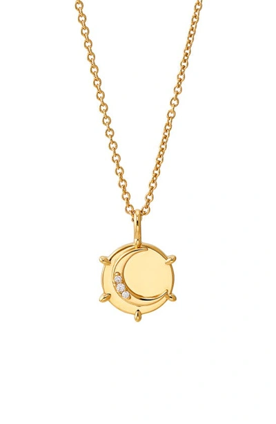 Ajoa Kindred Spirit Moon Necklace In Gold