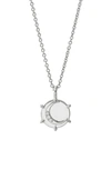Ajoa Kindred Spirit Moon Necklace In Rhodium