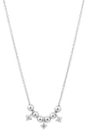 Ajoa Dolly Cz Dot Chain Necklace In Rhodium