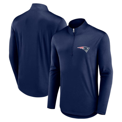 Fanatics Branded Navy New England Patriots Quarterback Quarter-zip Top