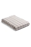 Piglet In Bed Check Linen Flat Sheet In Natural Check