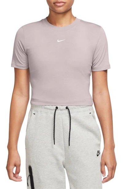 Nike Sportswear Essential Slim Crop Top In Platinum Violet