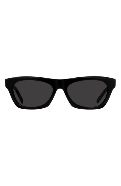 Givenchy Day 55mm Square Sunglasses In Shiny Black / Smoke