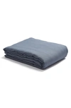 Piglet In Bed Plain Linen Duvet Cover In Dusk Blue