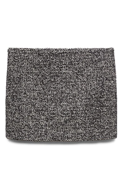 Mango Two Tone Pencil Miniskirt In Charcoal