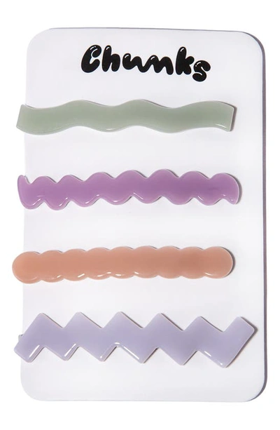 Chunks Assorted 4-pack Barrettes In Lydia