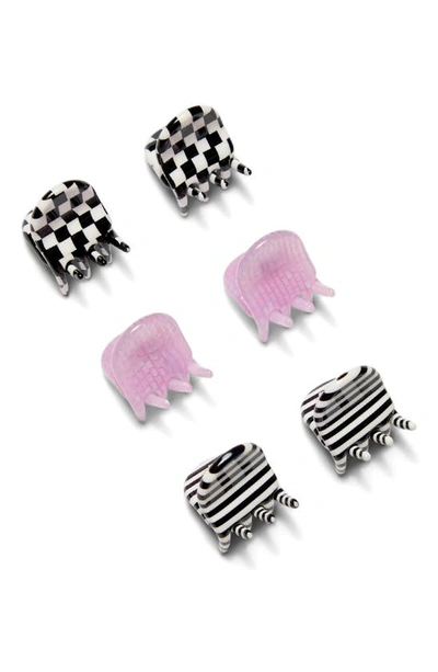 Chunks Assorted 6-pack Micro Claw Clips In Purple/ Black/ White