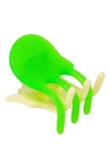 Chunks Jester Mini Two-tone Claw Clip In Neon Green And Nude