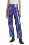 Levi's Ribcage Iridescent Straight Leg Ankle Pants In Candy Coated