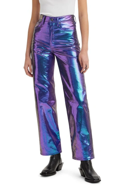 Levi's Ribcage Iridescent Straight Leg Ankle Pants In Candy Coated