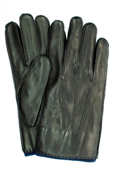 Portolano Nappa Leather Gloves In Black/black
