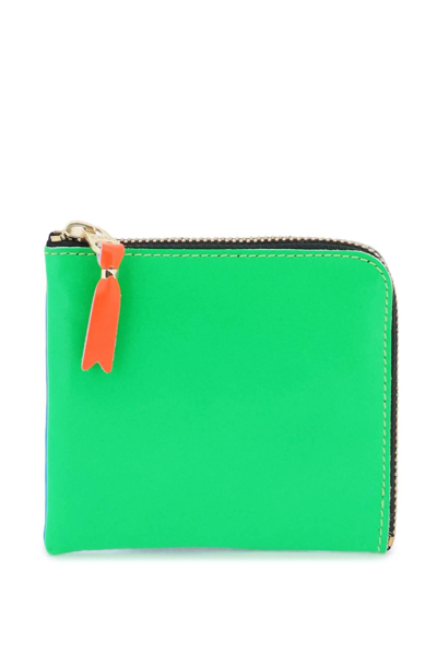 Comme Des Garçons Super Fluo Flat Wallet In Orange,green,blue