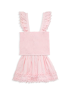 Little Peixoto Little Girl's & Girl's Mariel Wavy Stripe Crop Top & Skirt Set In Pink Pastel