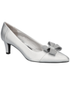 Easy Street Women's Devanna Slip-on Pumps In Silver Satin