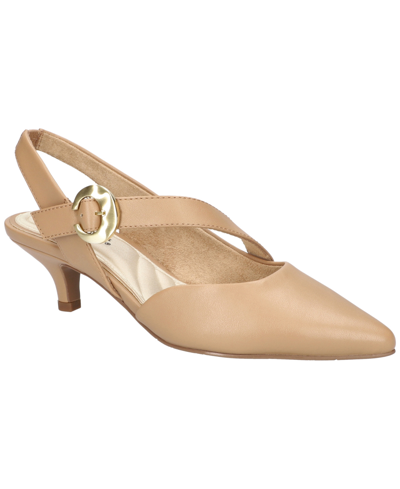 Easy Street Women's Bizzy Buckle Slingback Pumps In Nude