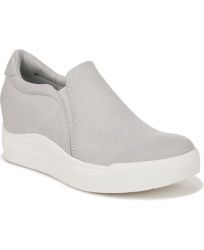 Dr. Scholl's Women's Time Off Wedge Slip-on Sneakers In Grey Microfiber