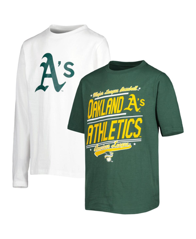 Stitches Kids' Youth Boys  Green, White Oakland Athletics Combo T-shirt Set In Green,white