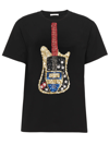 Chloé Sequin Embellished Guitar Print T-shirt In Black