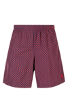 Alexander Mcqueen Skull Polka Dot-print Swim Shorts In Blue