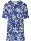 Stella Mccartney Mini Abito Con Stampa Di Animali Della Foresta In Blue