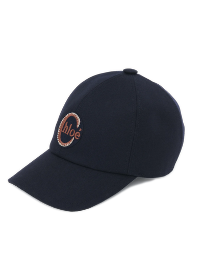 Chloé Cappello Da Baseball Con Logo In Blue